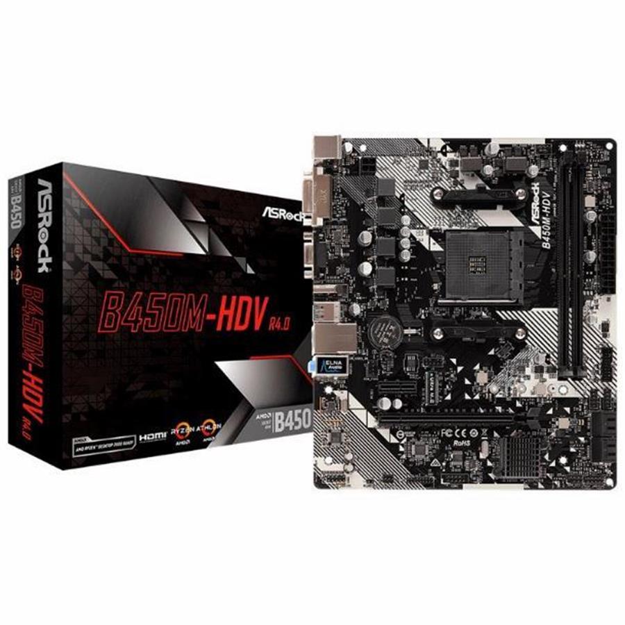 MOTHER ASROCK B450M HDV R4.0 DDR4 AM4 HDMI y VGA