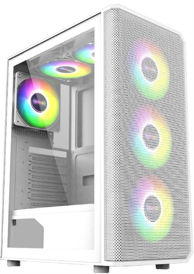 Gabinete GAMER SYX EQS10 BLANCO x 3 Cooler RGB (3 coolers incluidos)