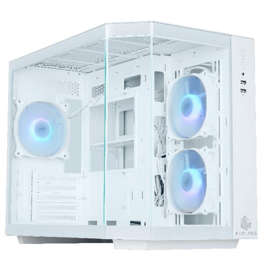 GABINETE EVOLABS PRIMACY WHITE TG 3x FAN ARGB Blanco