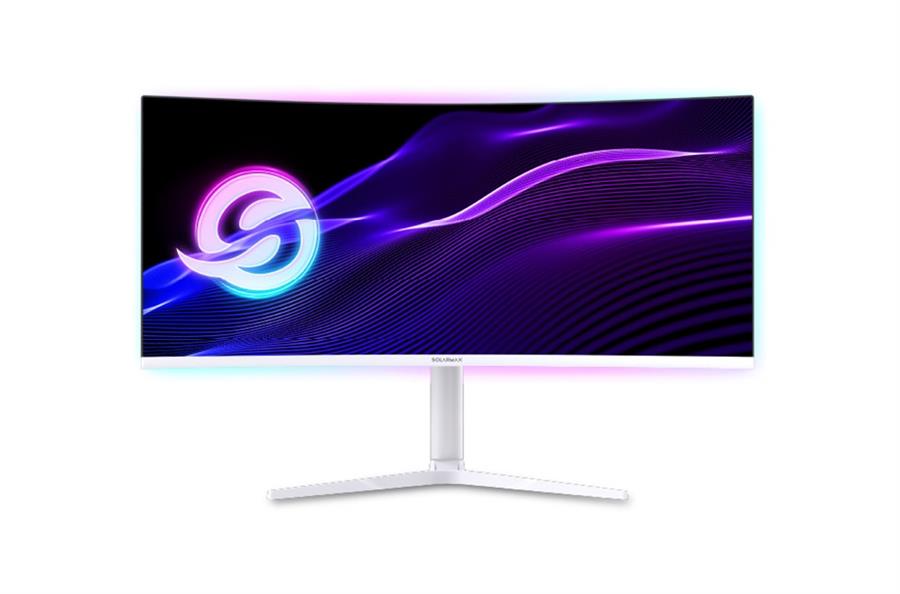 Monitor 34" Gamer Solarmax Curvo Ultrawide 34" Wqhd 165hz Blanco 2K 1ms