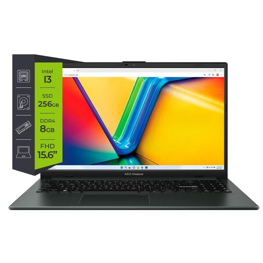 Notebook Asus Intel Core i3 N305, SSD 256gb, 8Gb RAM, Vivobook 15.6" E1504