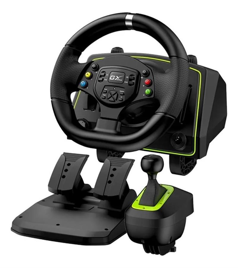 KIT Volante Genius Speedmaster X2 Palanca Pedalera Pc Ps4 Xbox Color Negro