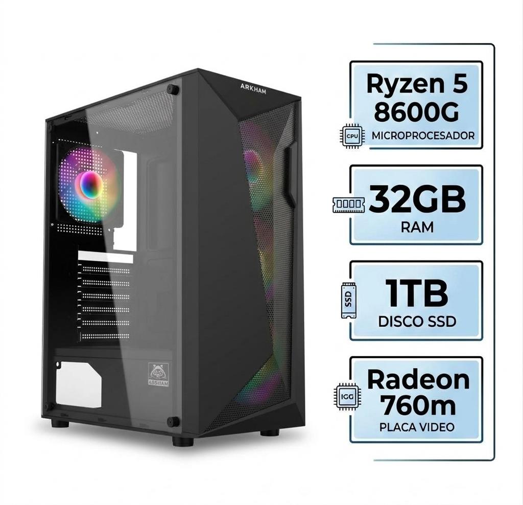 Pc Gamer Ryzen 5 8600g | Radeon 760m | 32gb | 1Tb | 80+ | WiFi
