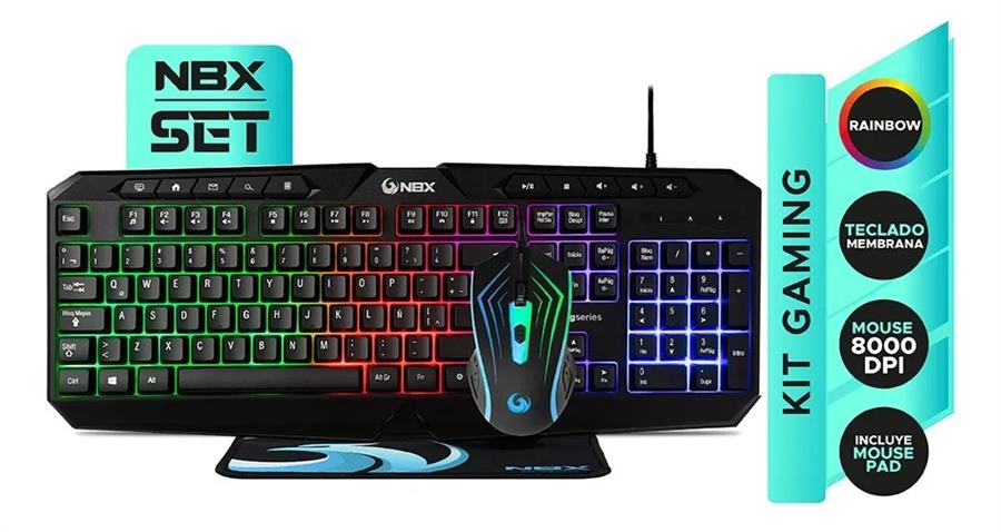 Kit Gaming Nbx Teclado, Mouse Y Pad Nbx-set1000 Rgb Gamer