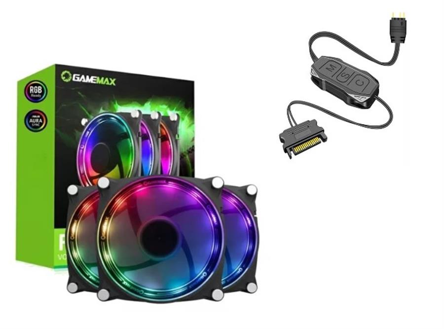 Combo Controladora ARGB + Pack 3 Cooler ARGB RGB
