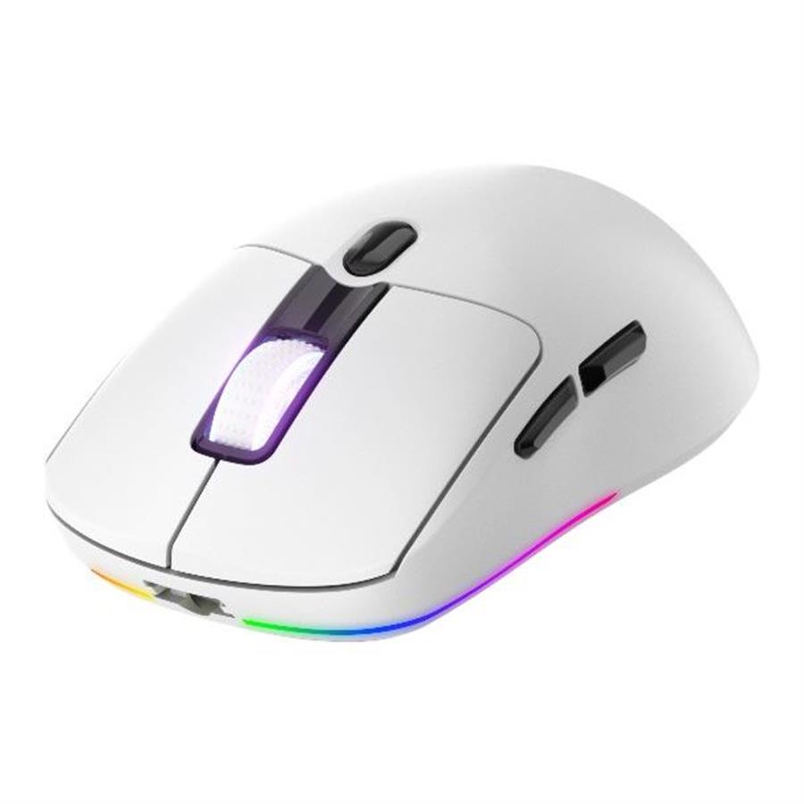 MOUSE WIRELESS RAPTOR STORM GRIP 7 BOTONES 24000DPI RGB PIXART SENSOR WHITE inalmbrico Bateria