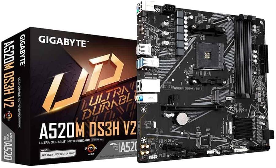 Motherboard Gigabyte A520M 4 slots RAM DS3H V2 AM4 Amd HDMI DisplayPort