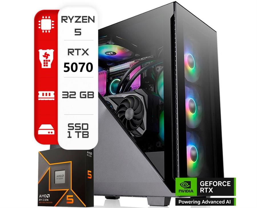 PC GAMER Ryzen 5 9600x | RTX 5070 | 32gb | 1TB | 80+ | WiFi