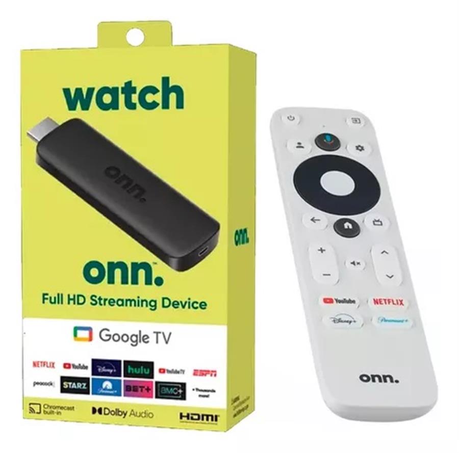 CONVERSOR WATCH ONN STICK FULL HD 1080p STREAMING CON GOOGLE TV NEGRO Tvbox