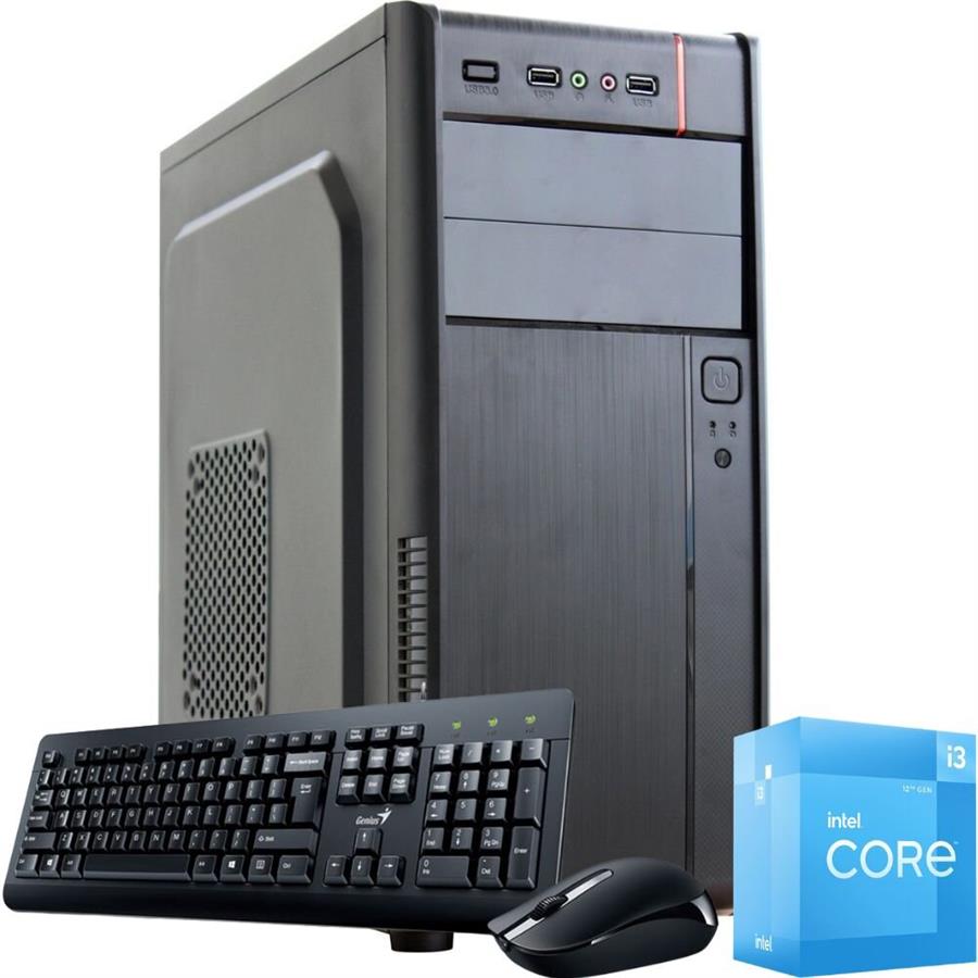 6 CUOTAS SIN INTERES! Pc Core i3 12va, H610m, 8gb, SSD 240gb, Gabinete Kit