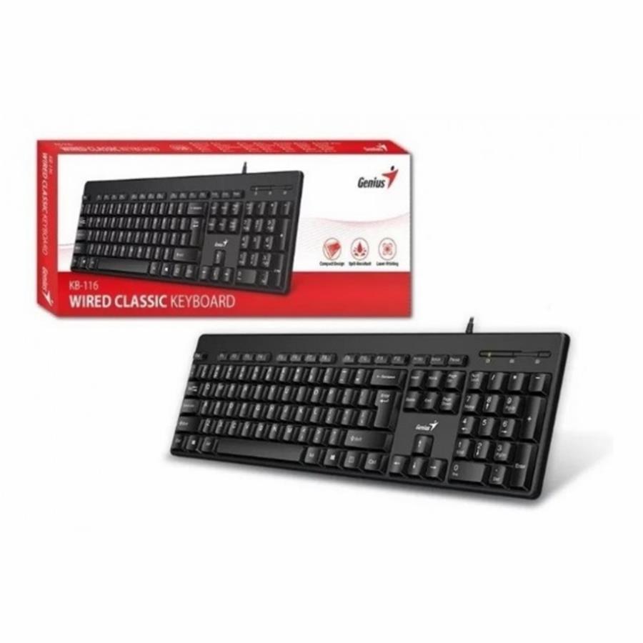 Teclado Genius KB 116 Black USB