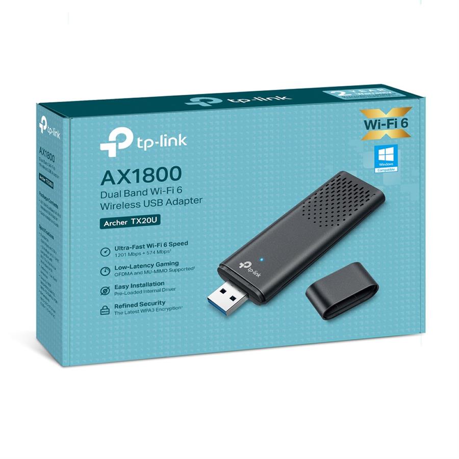 Placa de Red WiFi TP-Link Archer TX20U USB Dual Band AX1800