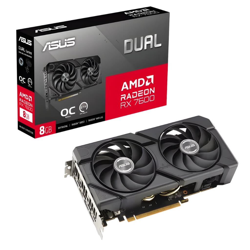 Placa de Video ASUS AMD Radeon RX 7600 8GB Dual EVO OC