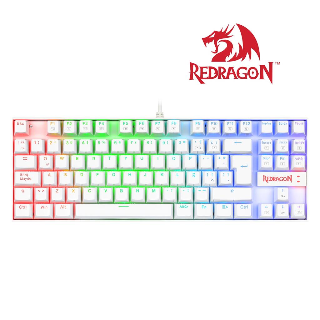 Teclado Mecanico Redragon K552 Kumara 2 Red Red Switch Español Blanco