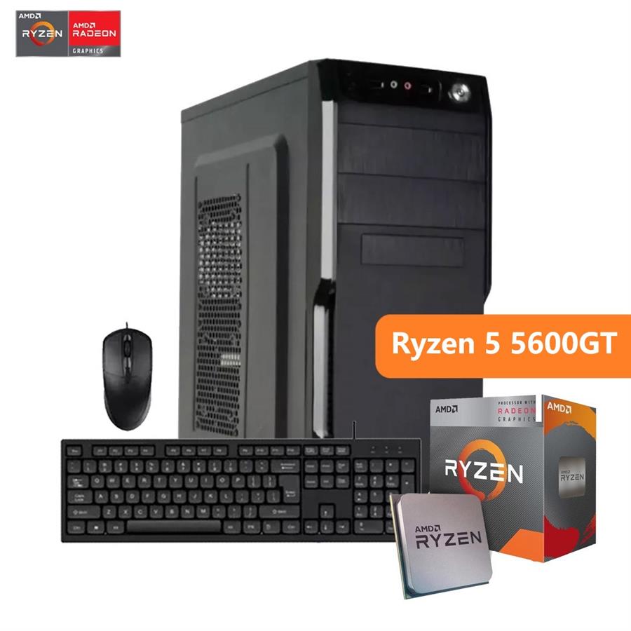 PC Ryzen 5 5600GT, Video Vega 7, 8gb, SSD 480gb, Mother A520m, Gabinete Kit, Win10