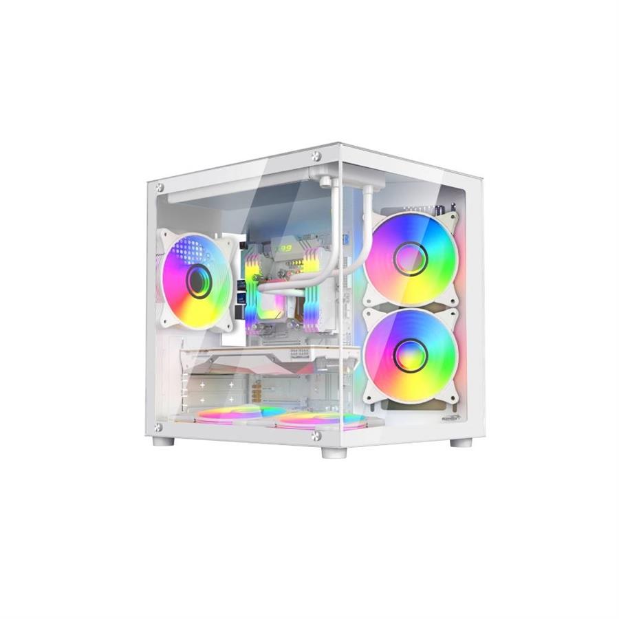 GABINETE GAMER SENTEY A8 ZEUS WHITE 5 FANS ARGB MATX