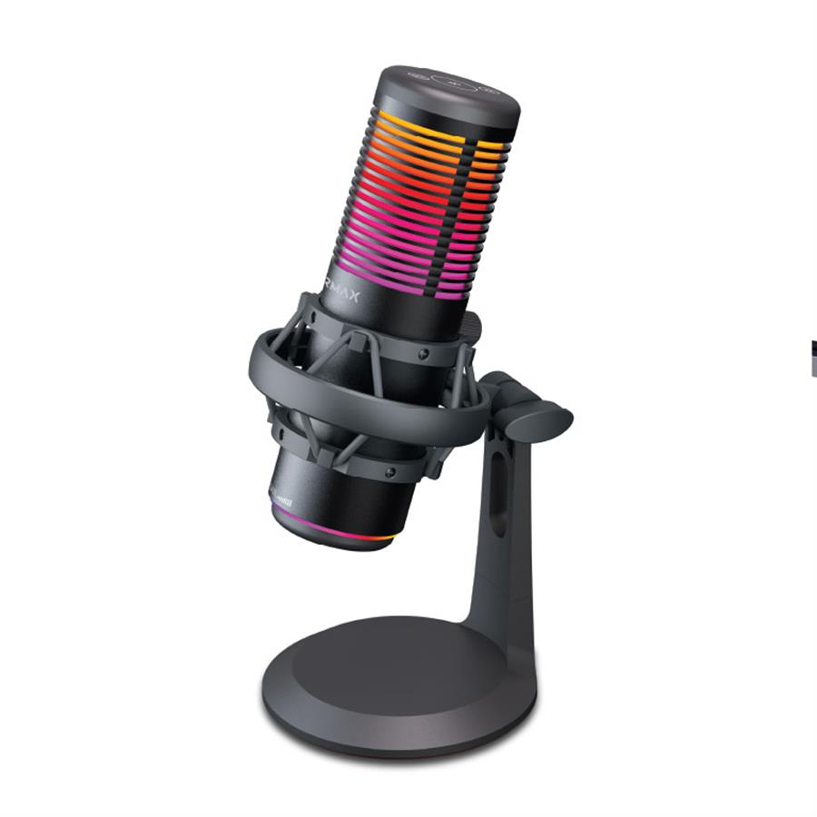Microfono Gamer Streaming Solarmax Lsm98b Rgb One Touch Bi