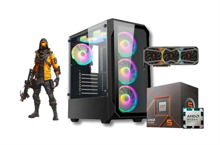 Pc GAMER Ryzen 5 8400F, Placa Video RTX 4060, 16gb DDR5, SSD 1TB, Fuente 80+, Gabinete 6 Cooler RGB