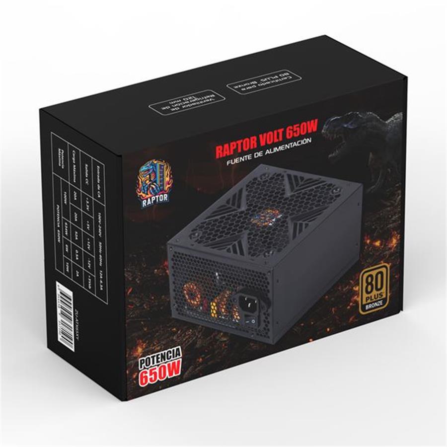 Fuente 650W RAPTOR 80 PLUS BRONZE +