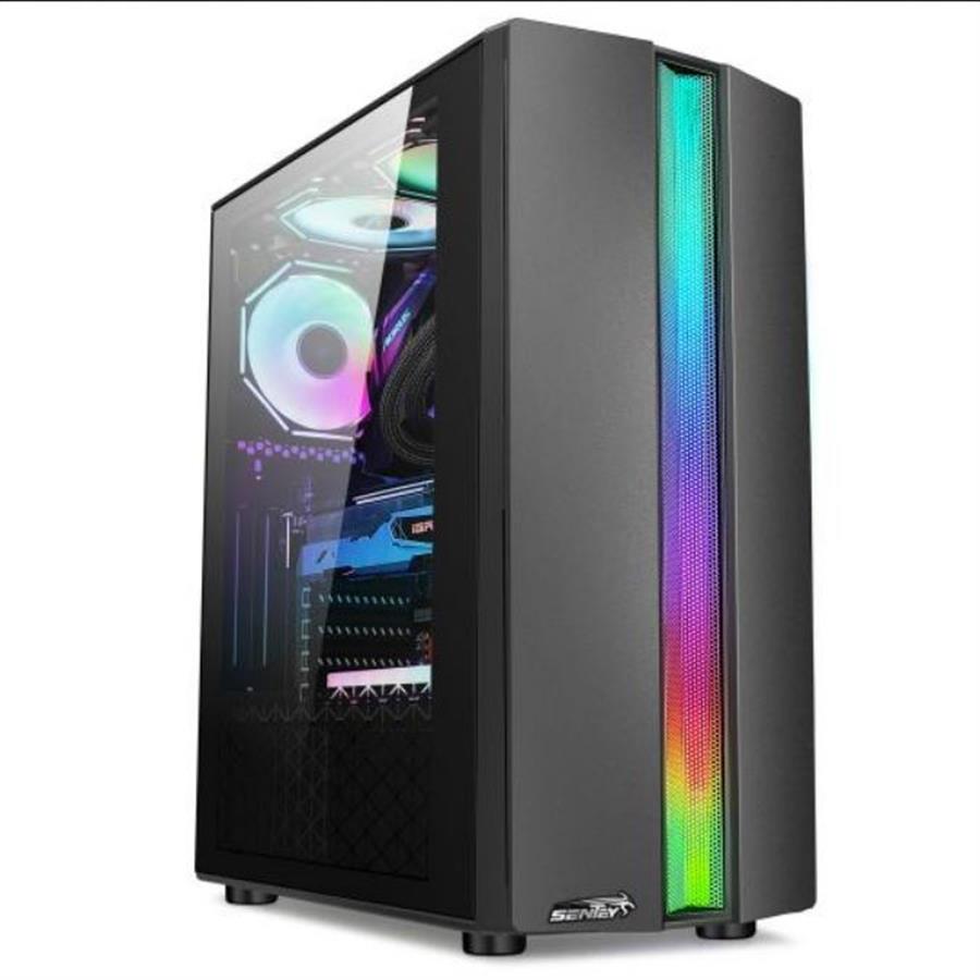 Gabinete SENTEY S20 RGB CON PANEL LATERAL Transparente RGB Negro (No incluye cooler)