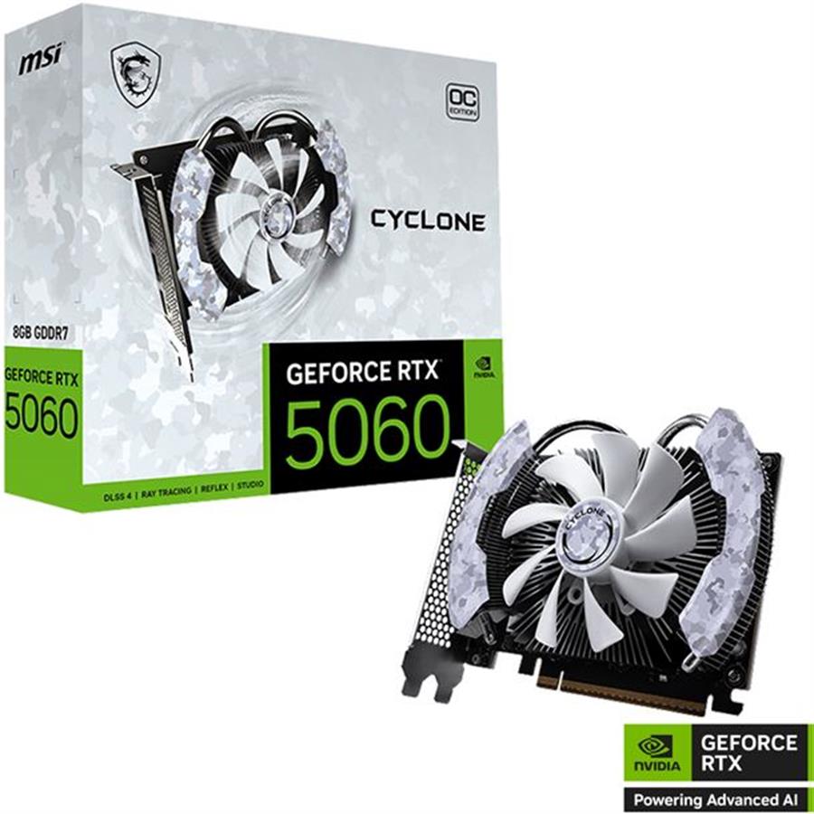 PLACA DE VIDEO RTX 5060 8GB MSI CYCLONE OC  GeForce
