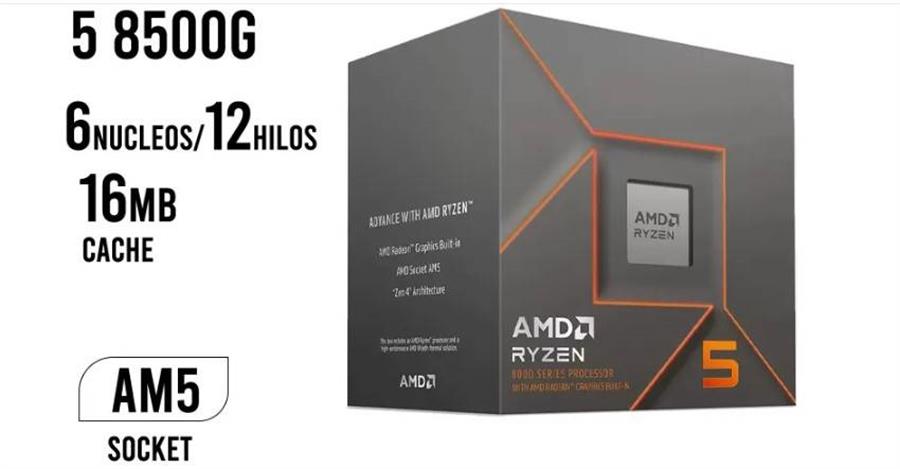 Procesador AMD Ryzen 5 8500G, 3.5GHz, 6 Núcleos, 6MB L2, 16MB L3, Radeon 740M, Socket AM5, BOX