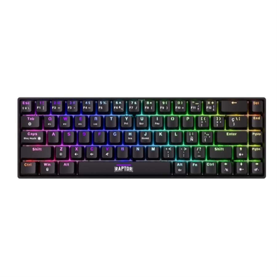 Teclado Gamer Raptor Fireclaw M68 Inalambrico Mecanico Retroiluminado Red Outemu
