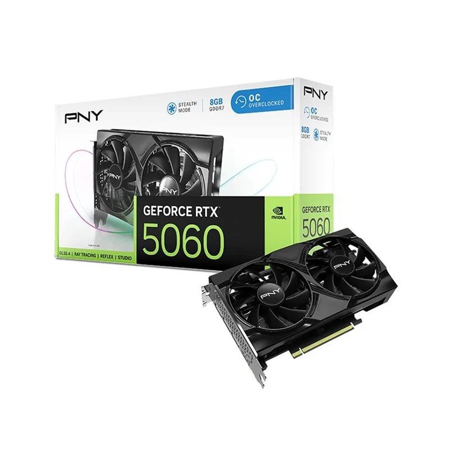 Pny Geforce Rtx 5060 Oc 8gb Gddr7 Pcie 5.0 Dual Fan Placa Video Gamer