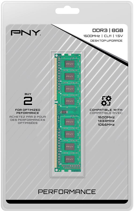 MEMORIA DDR3 8GB 1600MHZ 1.5V DESKTOP PNY LATENCIA 11-11-11-28