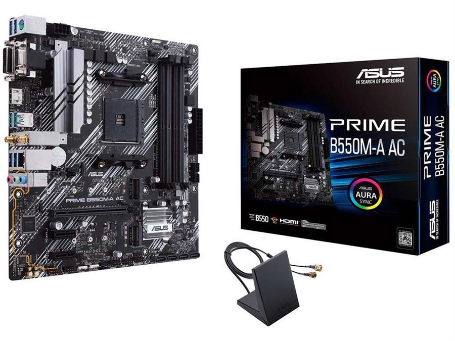 Motherboard Asus Prime B550m-A AC AM4 WIFI Doble Banda (4 slots RAM)
