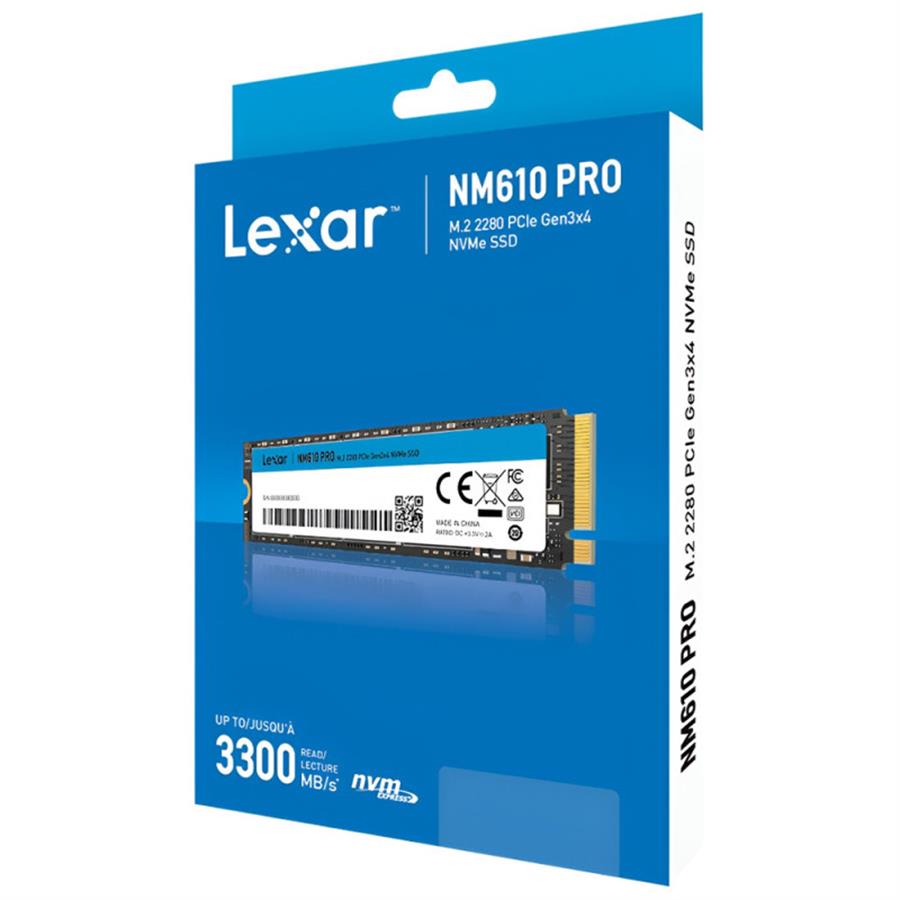 Disco Solido Ssd Lexar Nm610 Pro 1tb M.2 2280 Pcie Gen3x4 Nvme 3.300MB/s