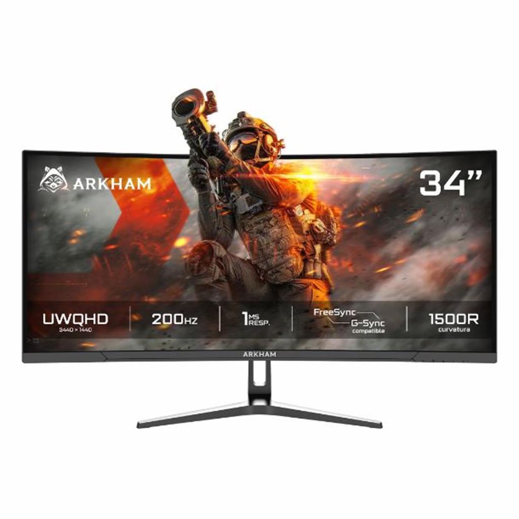 Monitor Ultrawide 34" 2K Arkham CURVO R1500 200hz VA UW QHD Ultrawide