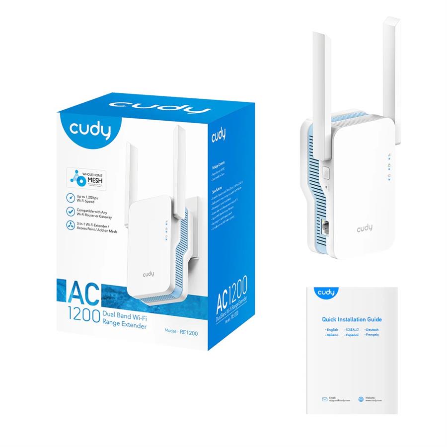 Repetidor Extensor De Rango Wi-fi Mesh Ac1200 Cudy Re1200