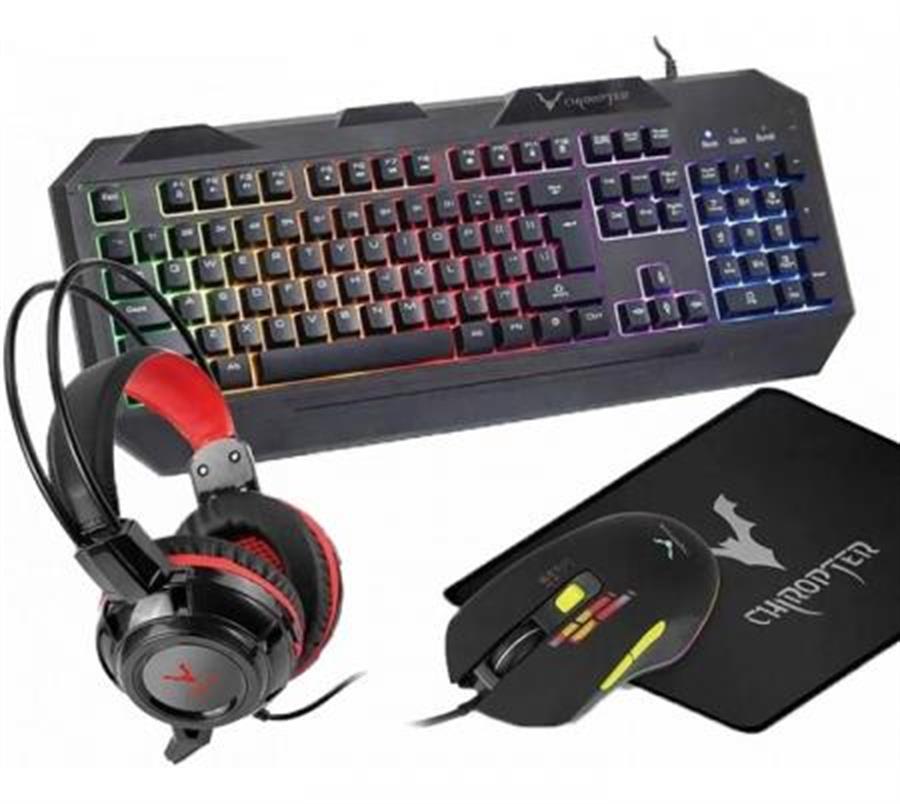 Combo Wesdar Chiropter 4 en 1 Teclado + Mouse + Auriculares + Mouse pad KM12 PRO