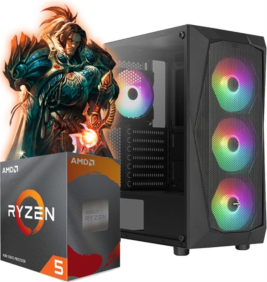 Pc GAMER Ryzen 5 5500, Placa video RX 6600 8gb, RAM 16gb, SSD 1TB, Gabinete RGB, Fuente 80 Plus +