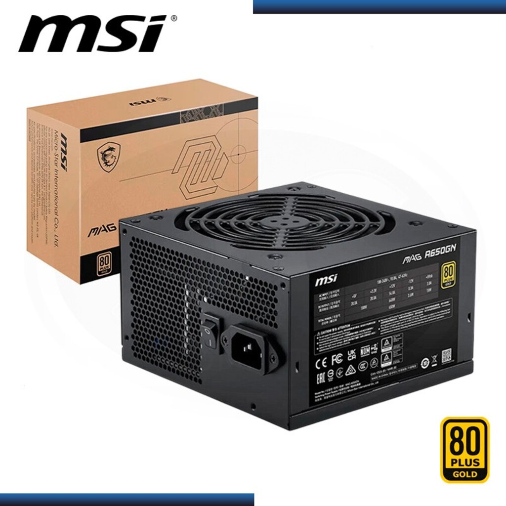 Fuente MSI 650W 80 Plus Gold MAG A650GN II 80+